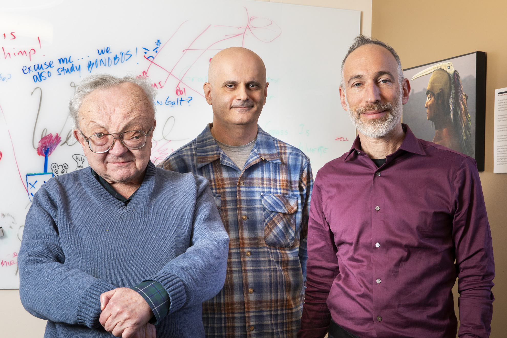 Nick Patterson (from left), Losif Lazaridis, and David Reich.